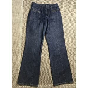 Kenneth Cole Reaction Jeans Women's Size 8 Blue Trouser Flare Dark Wash Denim